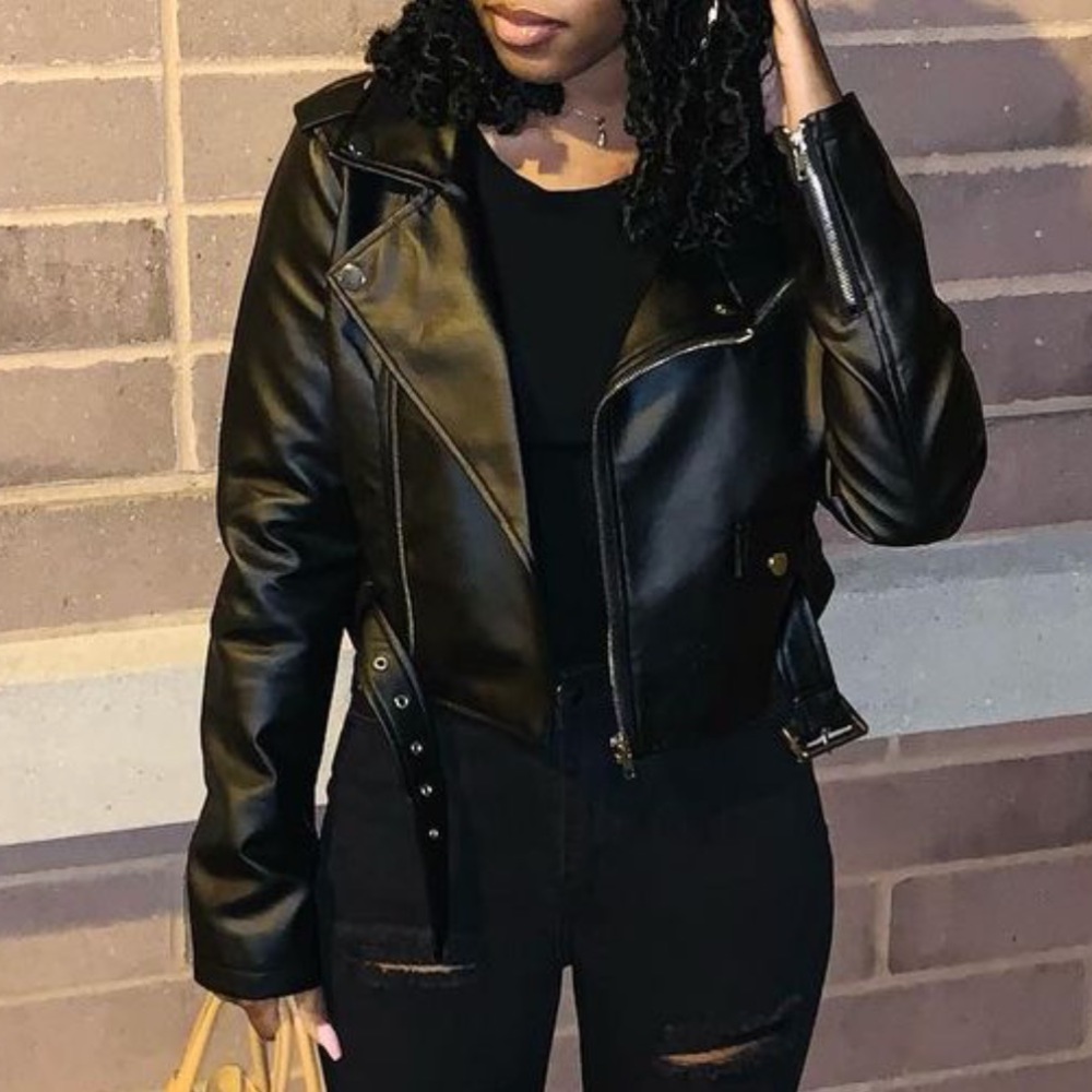 Black leather jacket